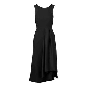 Banana Republic Black Satin-Trim Midi Dress Size 6